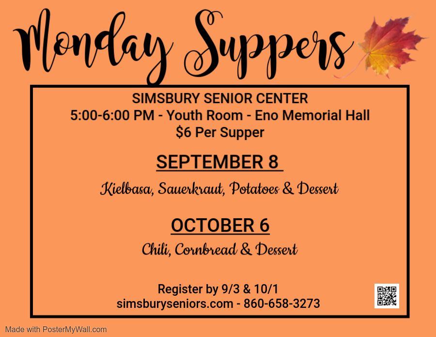 Flier Monday Supper   Fall
